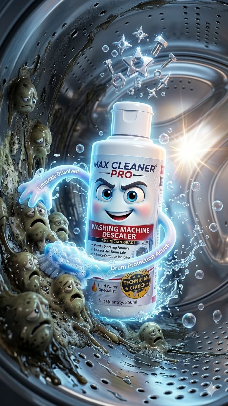 Max Cleaner Pro Advanced Washing Machine Service Liquid | Deep Descaling & Drum Cleaner | Removes Scale, Dirt & Bad Odor