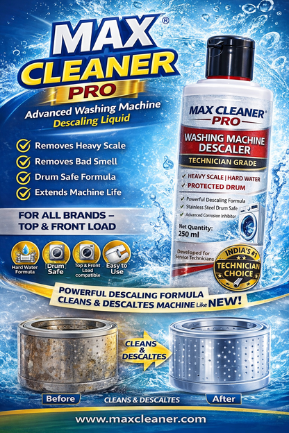 Max Cleaner Pro Washing Machine Drum Cleaner | Removes Dirt, Scale & Bad Odor