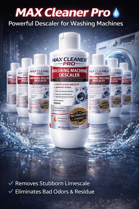 Max Cleaner Pro Advanced Washing Machine Service Liquid | Deep Descaling & Drum Cleaner | Removes Scale, Dirt & Bad Odor